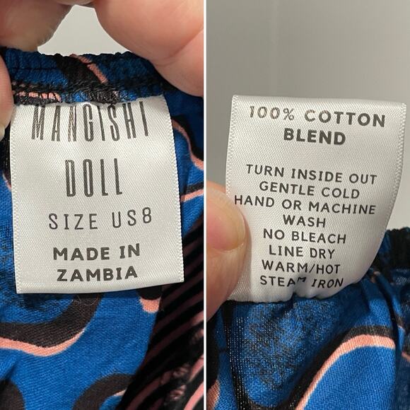 Mangishi Doll Lolita Backless Tiered Maxi Dress 8 Zambia Africa Mixed Pattern - Picture 3 of 9